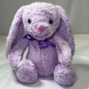Homerbest Easter Bunny Plush Rabbit Ruffled‎ Fur Purple 9" Fluffy Ears Soft